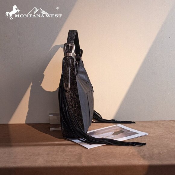 Montana West Floral Tooled Concealed Carry Hobo - Picture 5 of 5